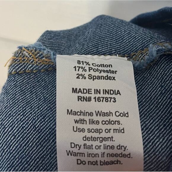 La Armario‎ Denim Strapless Crop Top Size Large - Picture 6 of 6